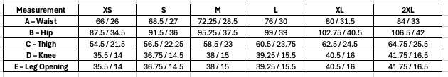 Signature Jeans Size Chart